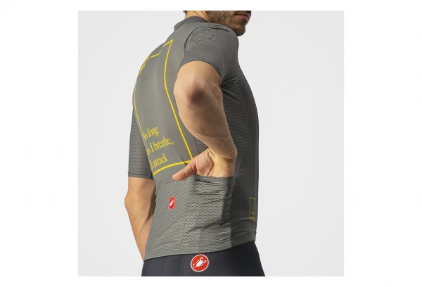 Maillot Manches Courtes Castelli Breath Attack Gris / Vert – Image 3