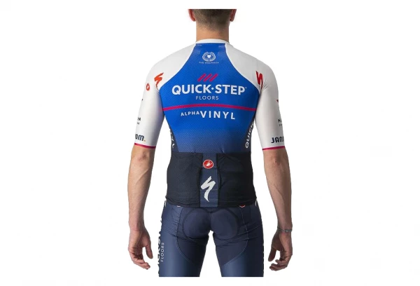 Maillot Manches Courtes Castelli Aero Race 6.1 Quick Step 2022 Bleu / Blanc – Image 2