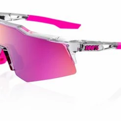 Paire De Lunettes 100% Speedcraft XS Tokyo Night Transparent / Violet Multilayer Mirror