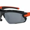Lunettes Demetz Pulsa 2 Noir Mat Orange / Verres Gris Polarisés Miroir Argent Noir / Orange
