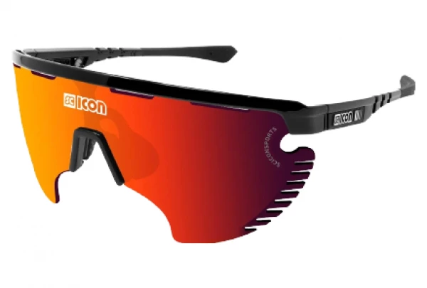 Lunettes SCICON Aerowing Lamon Noir Brillant / Rouge Miroir Jaune / Marron