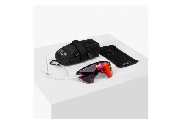 Lunettes SCICON Aerowing Lamon Noir Brillant / Rouge Miroir Jaune / Marron – Image 6