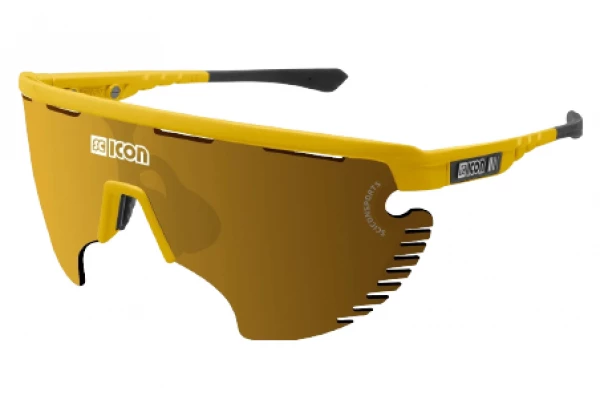 Lunettes SCICON Aerowing Lamon Noir Brillant / Rouge Miroir Jaune / Marron – Image 8