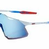 Lunettes 100% Hypercraft TotalEnergies Team Matte Blanc/Matallic Bleu Noir / Miroir