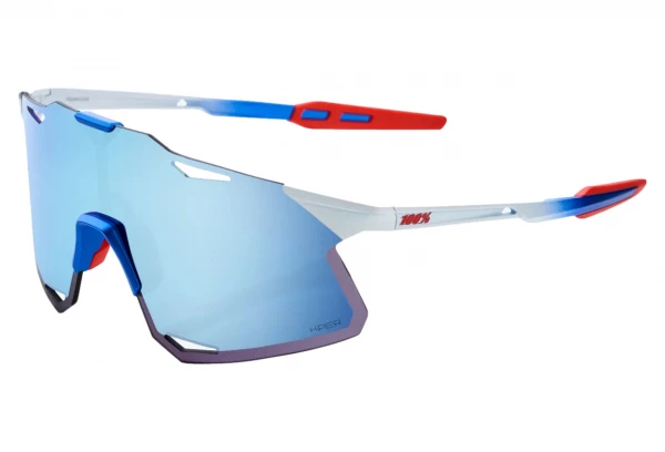Lunettes 100% Hypercraft TotalEnergies Team Matte Blanc/Matallic Bleu Noir / Miroir