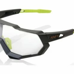 Lunettes 100% Speedtrap - Soft Tact Cool Grey - Verres Photochromic Noir / Rouge / Jaune