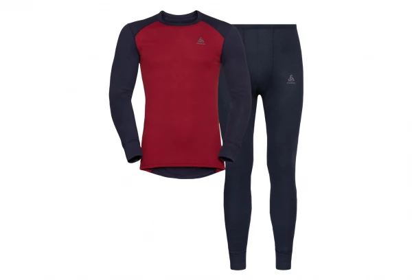 Ensemble Pull / Bas Odlo Active Warm Eco Set Rouge Bleu / Noir â Image 3