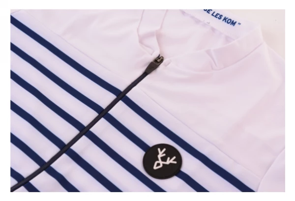 Produit Reconditionné - Maillot Manches Courtes Femme LeBram Ventoux Blanc Bleu Coupe Ajustée – Image 3