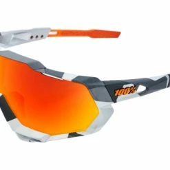 Lunettes 100% Speedtrap - Soft Tact Gris Camo - Verres Miroir Hiper Multicouche Rouge Bleu / Bleu