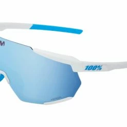 Lunettes 100% Racetrap 3.0 - SE Movistar Team Blanc - Verres Miroir Multicouche Bleu Hiper Noir / Rouge
