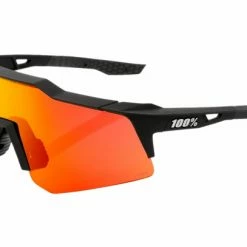 Lunettes 100% Speedcraft - XS Soft Tact Noir - Verres Miroir Multicouche Rouge Hiper Blanc / Gris