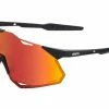 Lunettes 100% Hypercraft XS - Soft Tact Noir - Verres Miroir Multicouche Rouge Hiper Bleu / Orange