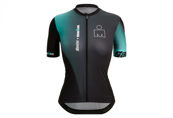 Maillot Manches Courtes Femme Santini X IronMan Ikaika Vert/Noir
