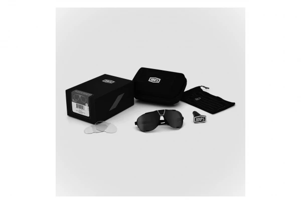 Lunettes De Soleil 100% Westcraft Soft Tact Blanc - Verres Miroir Bleu Noir / Noir – Image 6