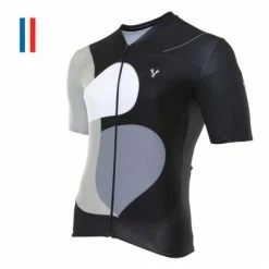 Maillot Manches Courtes LeBram Testanier Noir Coupe Ajustée Noir / Blanc