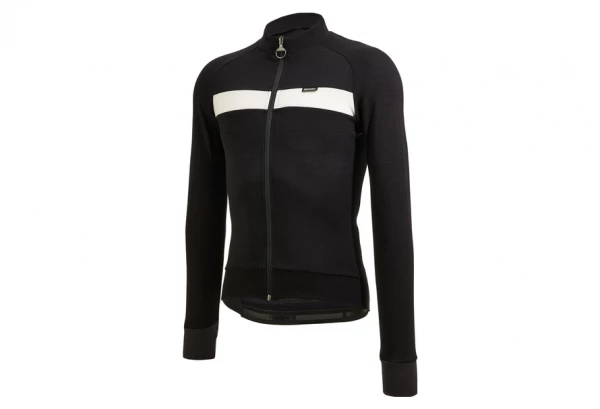 Maillot Manches Longues Santini Adapt Wool Noir/BLanc – Image 2