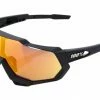 Lunettes 100% Speedtrap Soft Tact Noir - Hiper Red Multilayer + Verres Miroir Jaune Gris / Rouge