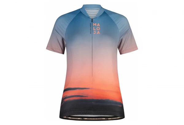 Maillot Manches Courtes Femme Maloja RondaM. 1/2 Glowing Sky Bleu / Orange