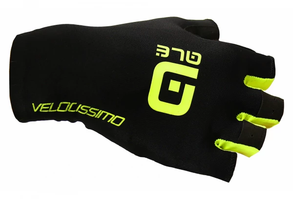 Gants Courts Alé Velocissimo Noir/Jaune Fluo