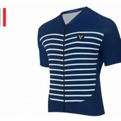 Maillot Manches Courtes LeBram Ventoux Marine Coupe Ajustée Rose