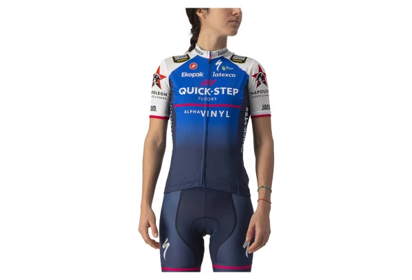 Maillot Manches Courtes Femme Castelli Competizione Quick-Step Bleu / Blanc 2022