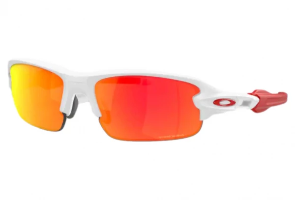 Lunettes Enfant Oakley Flak XXS Matte White / Prizm Ruby / Ref. OJ9008-0958 Blanc / Bleu
