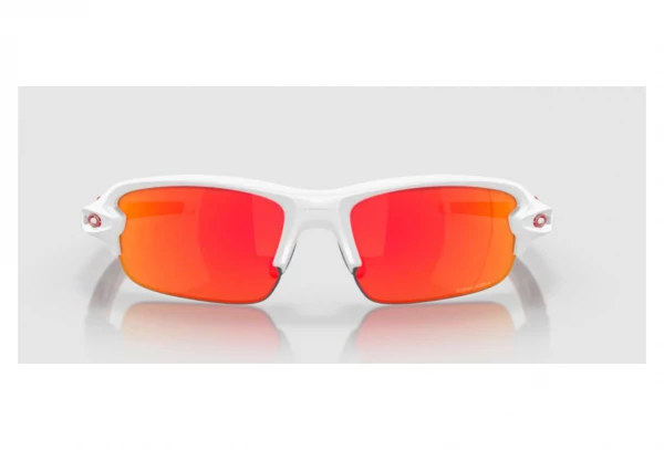 Lunettes Enfant Oakley Flak XXS Matte White / Prizm Ruby / Ref. OJ9008-0958 Blanc / Bleu – Image 2