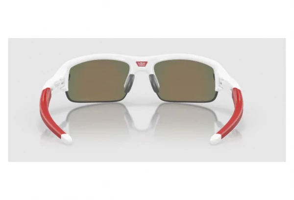 Lunettes Enfant Oakley Flak XXS Matte White / Prizm Ruby / Ref. OJ9008-0958 Blanc / Bleu – Image 3