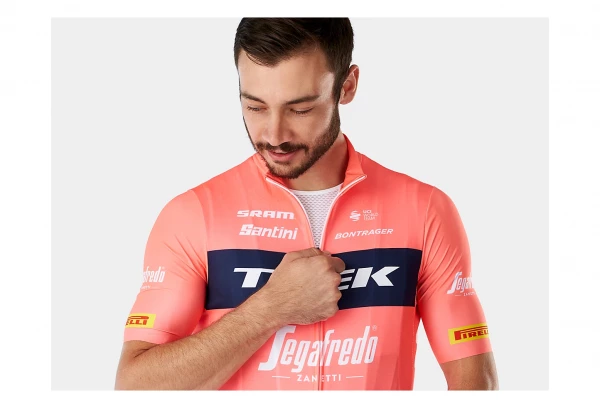 Maillot Manches Courtes Santini X Trek Segafredo Replica Coral / Rose – Image 2