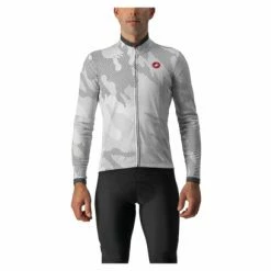 Maillot Castelli Puro 3 Fz Gris Clair / Rouge Reflex