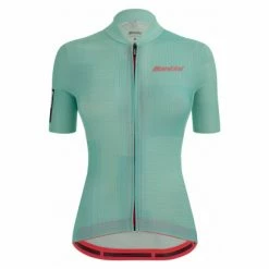 Maillot Manches Courtes Femme Santini Delta Kinetic Bleu Turquoise