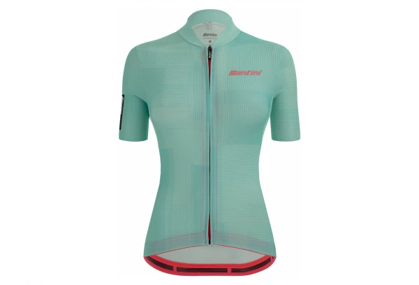 Maillot Manches Courtes Femme Santini Delta Kinetic Bleu Turquoise