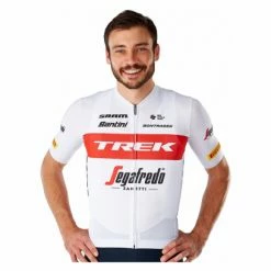 Maillot Manches Courtes Santini X Trek Segafredo Blanc / Rouge