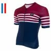 Maillot Manches Courtes LeBram Tourmalet Bleu Coupe Ajustée Gris