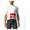 Maillot Manches Courtes Castelli Downtown Blanc / Rouge
