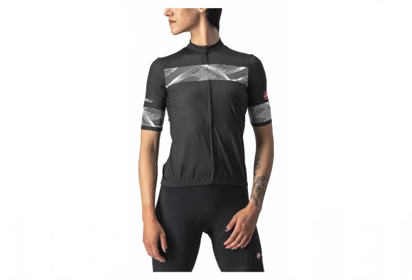 Maillot Manches Courtes Femme Castelli Fenice Noir / Blanc