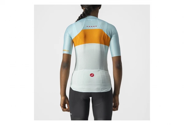 Maillot Manches Courtes Femme Castelli Aero Pro Bleu / Orange – Image 2