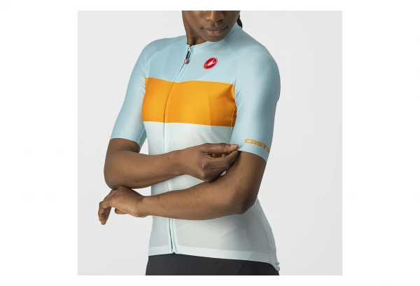Maillot Manches Courtes Femme Castelli Aero Pro Bleu / Orange – Image 4