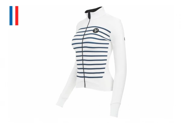 Maillot Manches Longues Femme LeBram Ventoux Blanc Coupe Ajustée