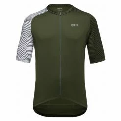 Maillot Manches Courtes Gore Wear C5 Olive Blanc