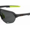 Lunettes 100% S2 Soft Tact Cool Grey / Smoke Lens + Verres Transparent Noir / Or