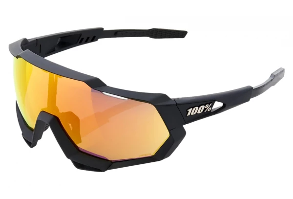 Lunettes 100% Speedtrap Soft Tact Oxyfire / Hiper Red Multilayer + Verres Transparent Blanc / Bleu – Image 5