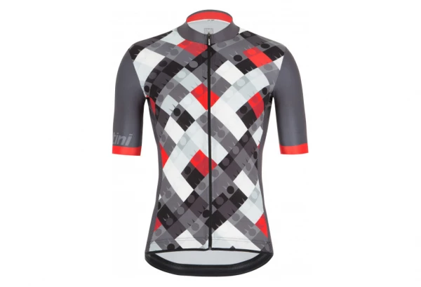 Maillot Manches Courtes Santini X Ironman VIS Noir / Rouge