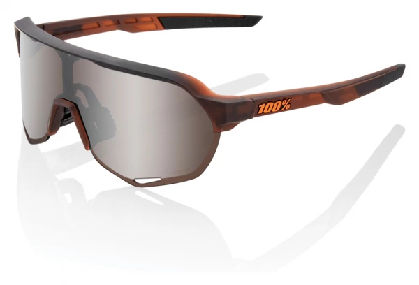 Lunettes 100% S2 Marron Mat / Argent Miroir Hiper Violet / Bleu