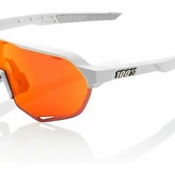 Lunettes 100% S2 Soft Tact Blanc / Miroir Hiper Rouge Marron / Miroir
