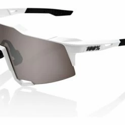 Lunettes 100% Speedcraft Blanc Mat / Miroir Hiper Argent Rouge / Noir