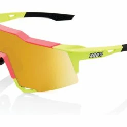 Lunettes 100% Speedcraft Vert Fluo / Miroir Or Rouge / Noir
