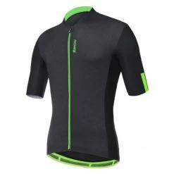 Maillot Manches Courtes Santini Gravel Noir / Vert