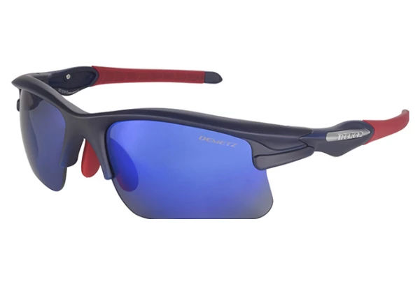 Lunettes Demetz Bike-Star Noir Mat / Miroir Bleu Noir / Miroir