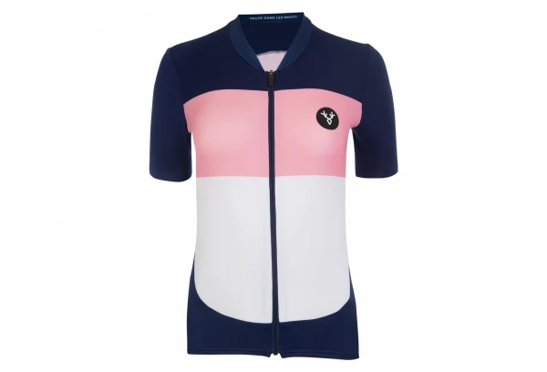 Maillot Manches Courtes Femme LeBram Eze Marine Rose Coupe Ajustée Bleu / Rose â Image 2
